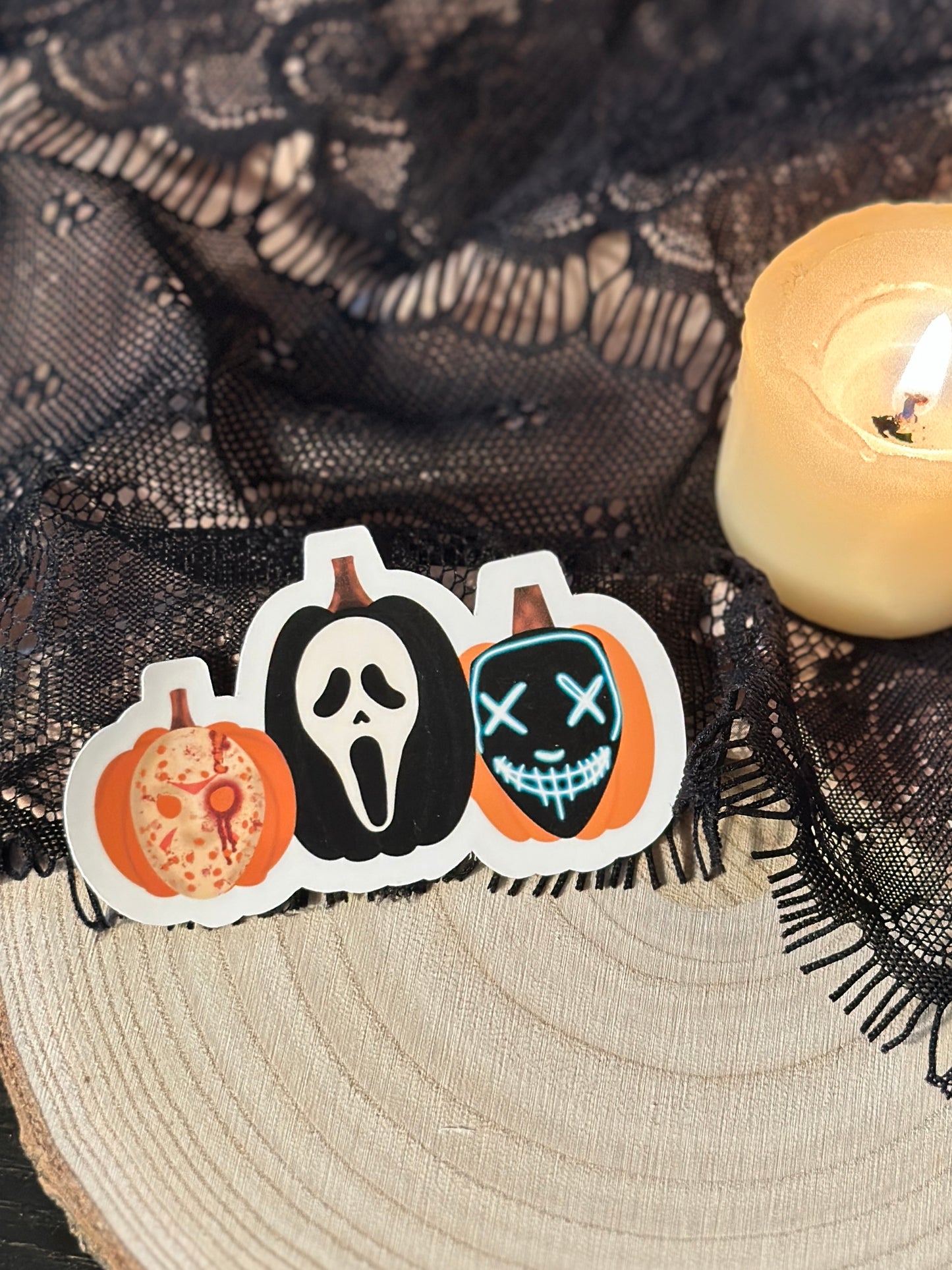 Masked Pumpkins Sticker
