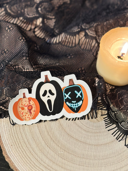 Masked Pumpkins Sticker