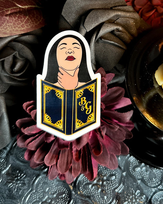 Book Me, Gag Me Sticker